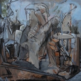 Disappearing of the Sea, Acrylic on canvas, 95x95cm, 2019