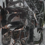 Golden Branch in a Dark Tree, Acrylic on canvas, 100x75cm, 2019