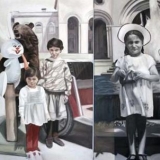 At the Square, Oil on canvas (diptych), 105x166cm - 2008