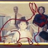 Girl and Giant Rabbit, Oil on ply wood, 98x100cm - 2004