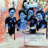 Five Smilling Women, Acrylic and oil on canvas, 106x116cm - 2008