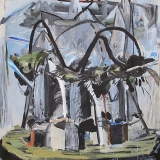 Statue Island, Oil on canvas, 85x90cm, 2018