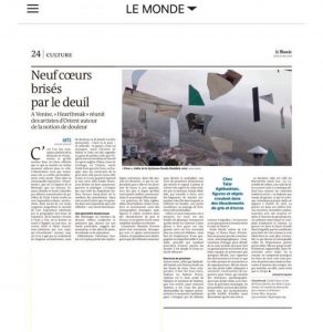 Neufs Coeurs Brises Par Le Deuil, Philippe Dagen, May 22, 2019, Le Monde